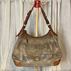 Dooney & Bourke Erica Snakeskin-embossed Leather Hobo Shoulder Bag